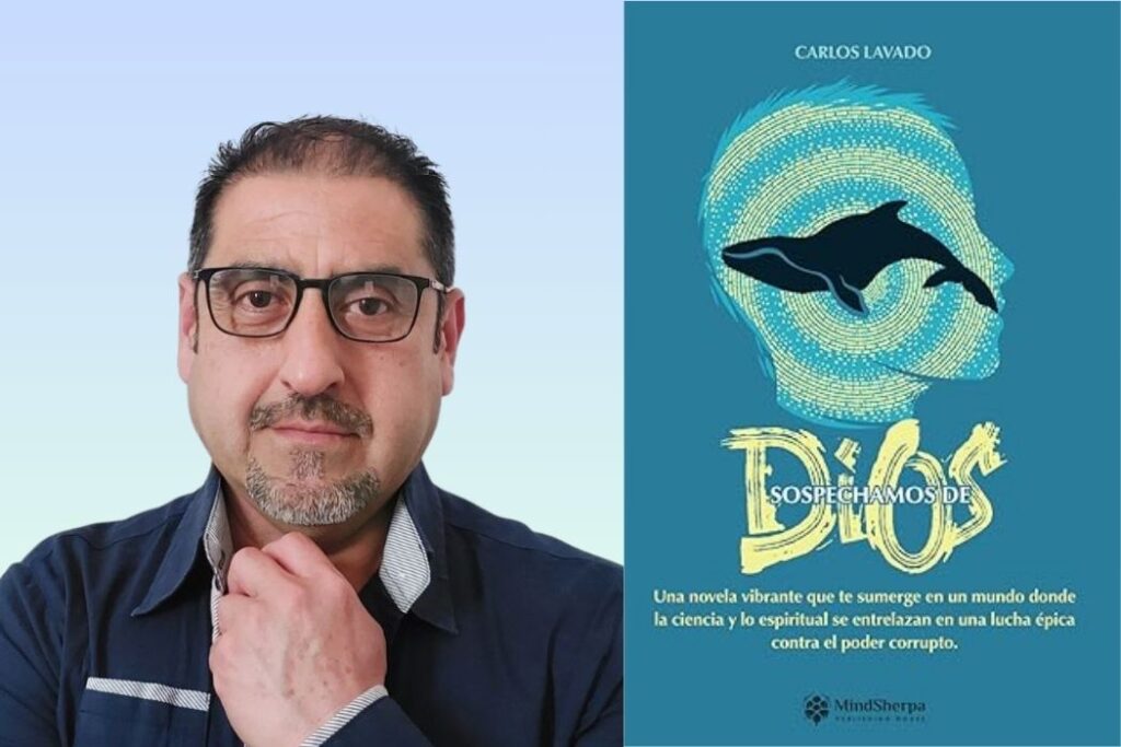 Sospechamos de Dios por Carlos Lavado Cuando la memoria de la Tierra habla: secretos de ballenas, conspiraciones y la lucha entre luz y oscuridad. Theo y un grupo de científicos descubren que las ballenas guardan la memoria de la Tierra y huyen de un gobierno secreto para revelar un mensaje que cambiará todo.